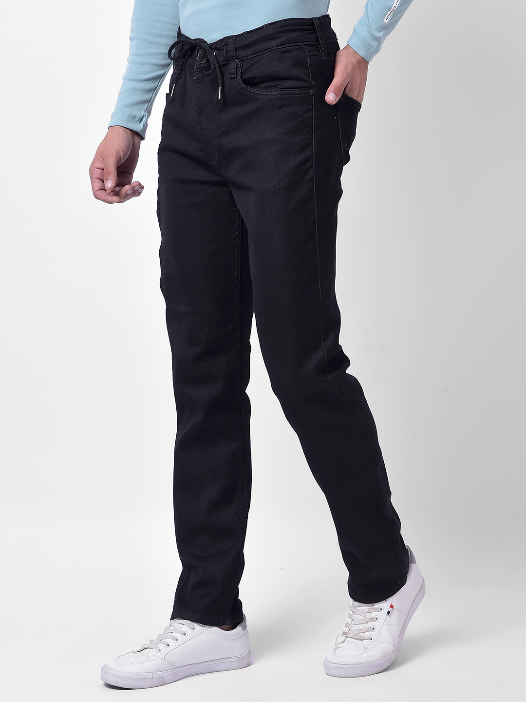 Numero Uno Men Packable Packable Black Slim Fit Sustainable Jeans